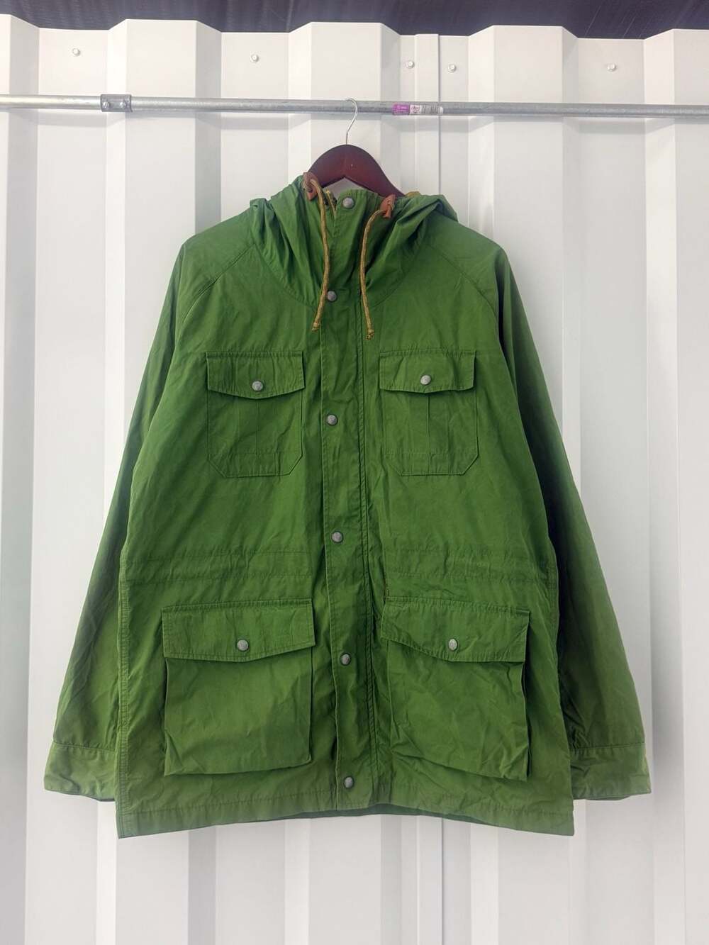 Vtg 90s Eddie Bauer Mountain Parka Jacket L Green Hooded Gorpcore Field Coat